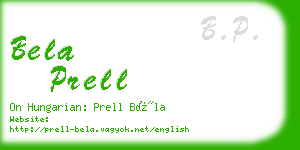 bela prell business card